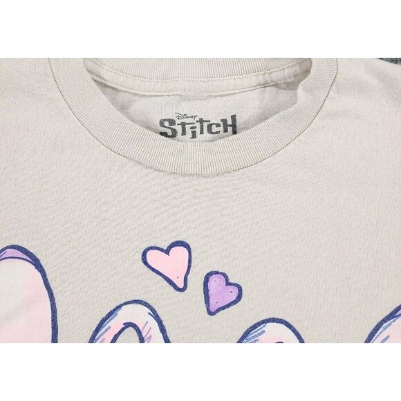 Disney Shirt Men's Large Gray Angel And Stitch Graphic Tee Short Sleeve Cr70 New - Picture 4 of 5